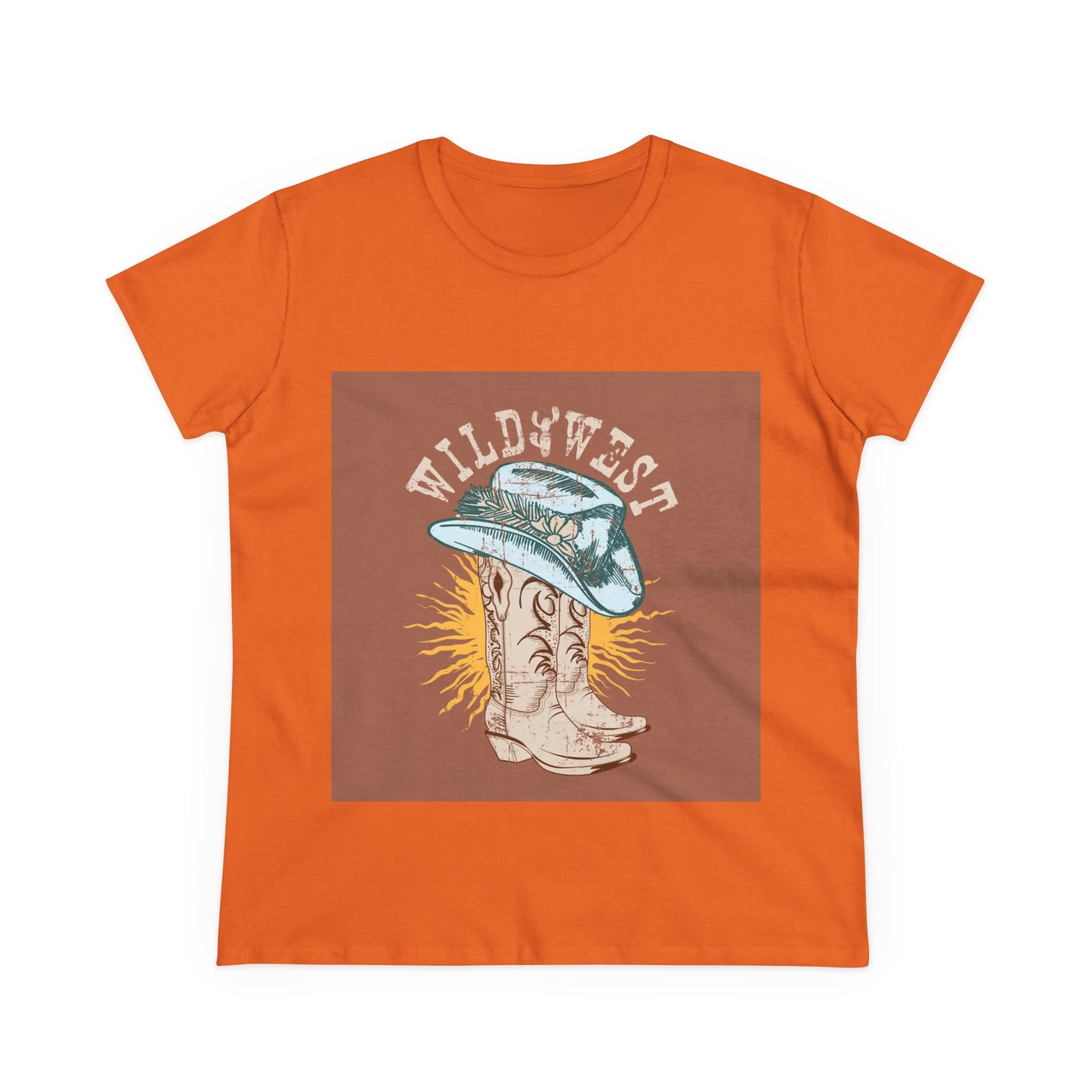 Wild West Women's Cotton Tee - Casual Summer Top, Boho Fashion, Vintage Graphic Shirt, Gift for Cowgirls, Western Wear
