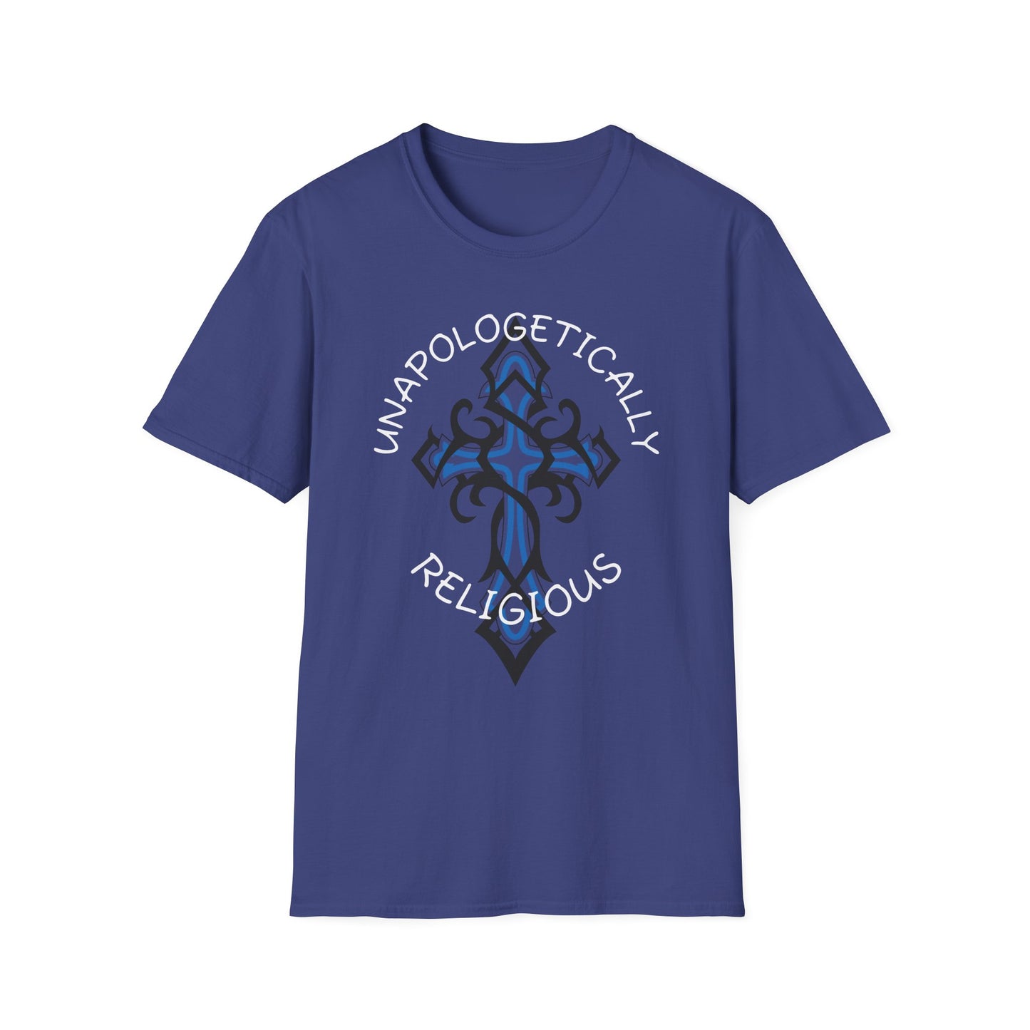 Ornate Cross Unisex Softstyle T-Shirt, Spiritual Tee, Religious Gift, Casual Wear, Unique Graphic Top