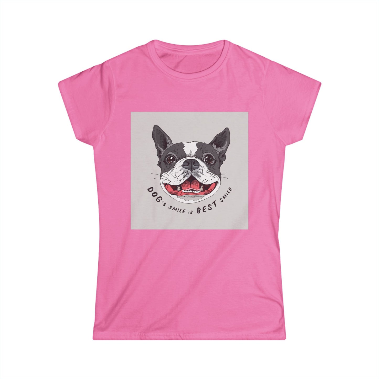 Women's Dog Lover Tee - "Dog's Smile is Best Smile" Graphic T-Shirt
