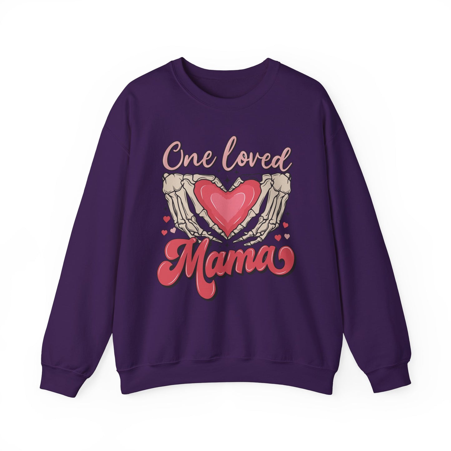 One Loved Mama Crewneck Sweatshirt, Perfect Gift for Moms, Cozy Layer for Birthdays, Mother's Day, Heartfelt Gift Idea