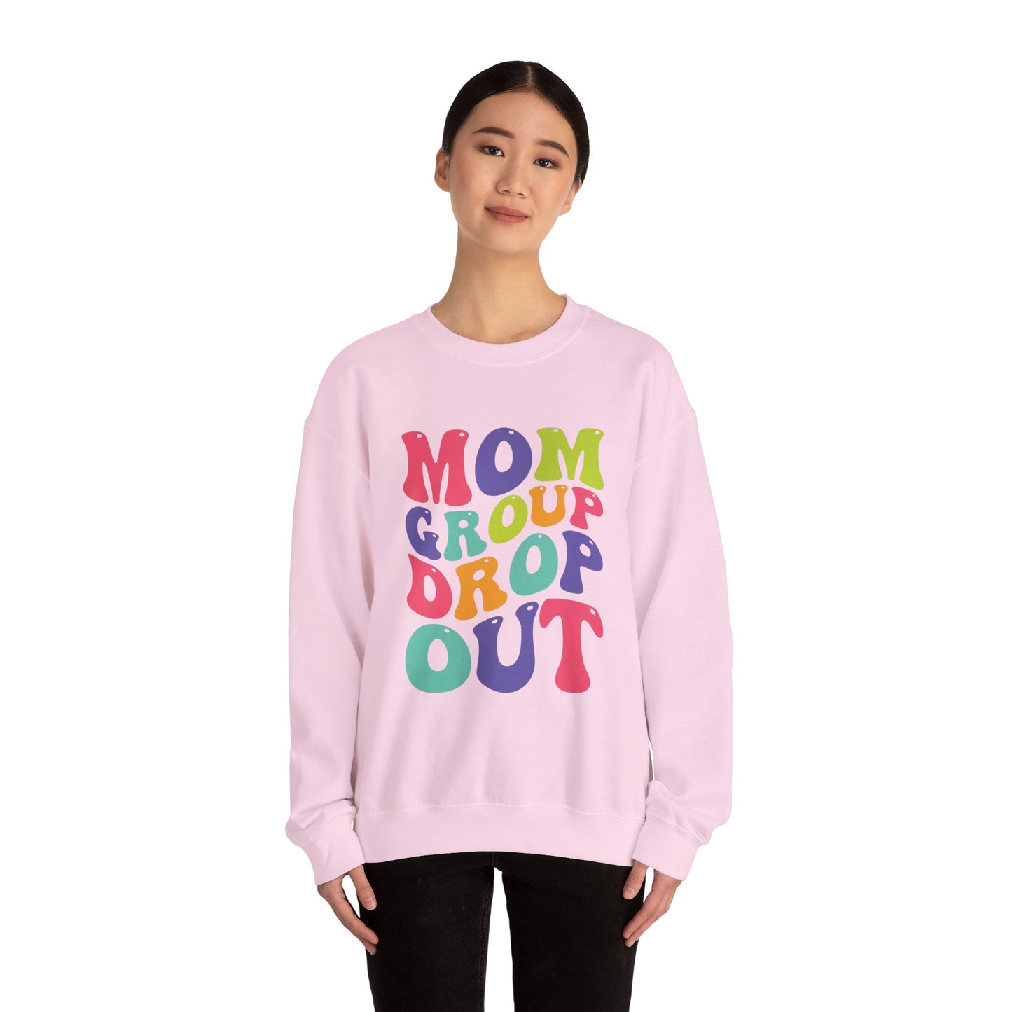 Vibrant Mom Group Dropout Sweatshirt, Cozy Crewneck, Perfect for Moms, Gift for Mother's Day, Casual Wear, Fun Family Gatherings