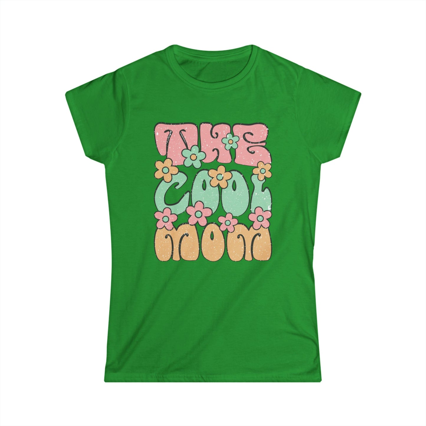 "Take The Cool Mom" Women's Softstyle Tee - Trendy Floral Graphic T-Shirt for Moms