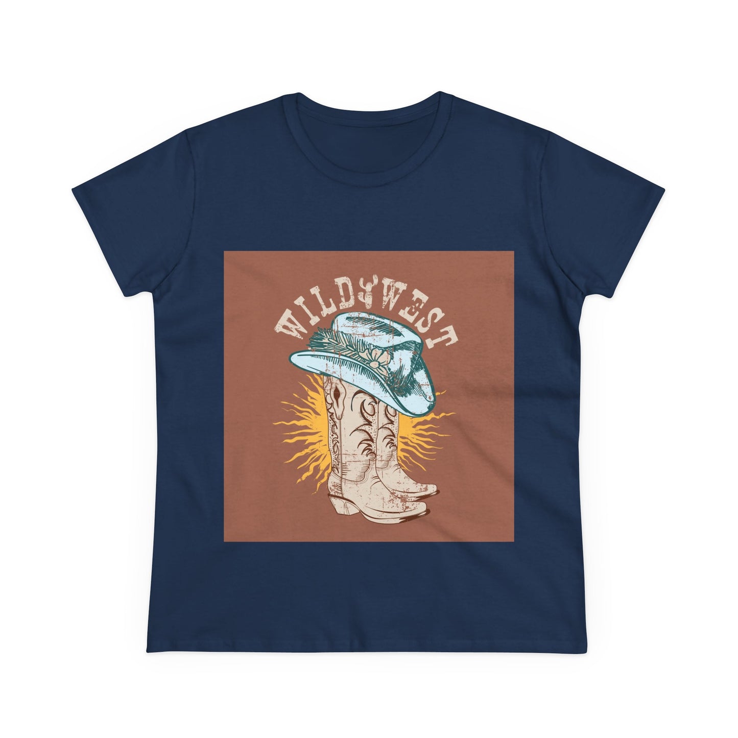 Wild West Women's Cotton Tee - Casual Summer Top, Boho Fashion, Vintage Graphic Shirt, Gift for Cowgirls, Western Wear