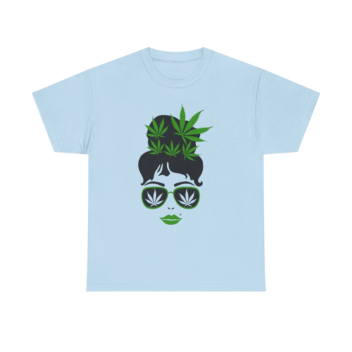 Chic Cannabis Unisex Heavy Cotton Tee - Stylish Green Leaf Design