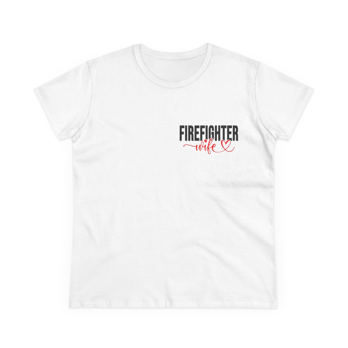 Firefighter Wife Cotton Tee - Supportive Gift for Her, Casual Wear, Patriotic Apparel, Unique Firefighter Gift, Everyday Comfort