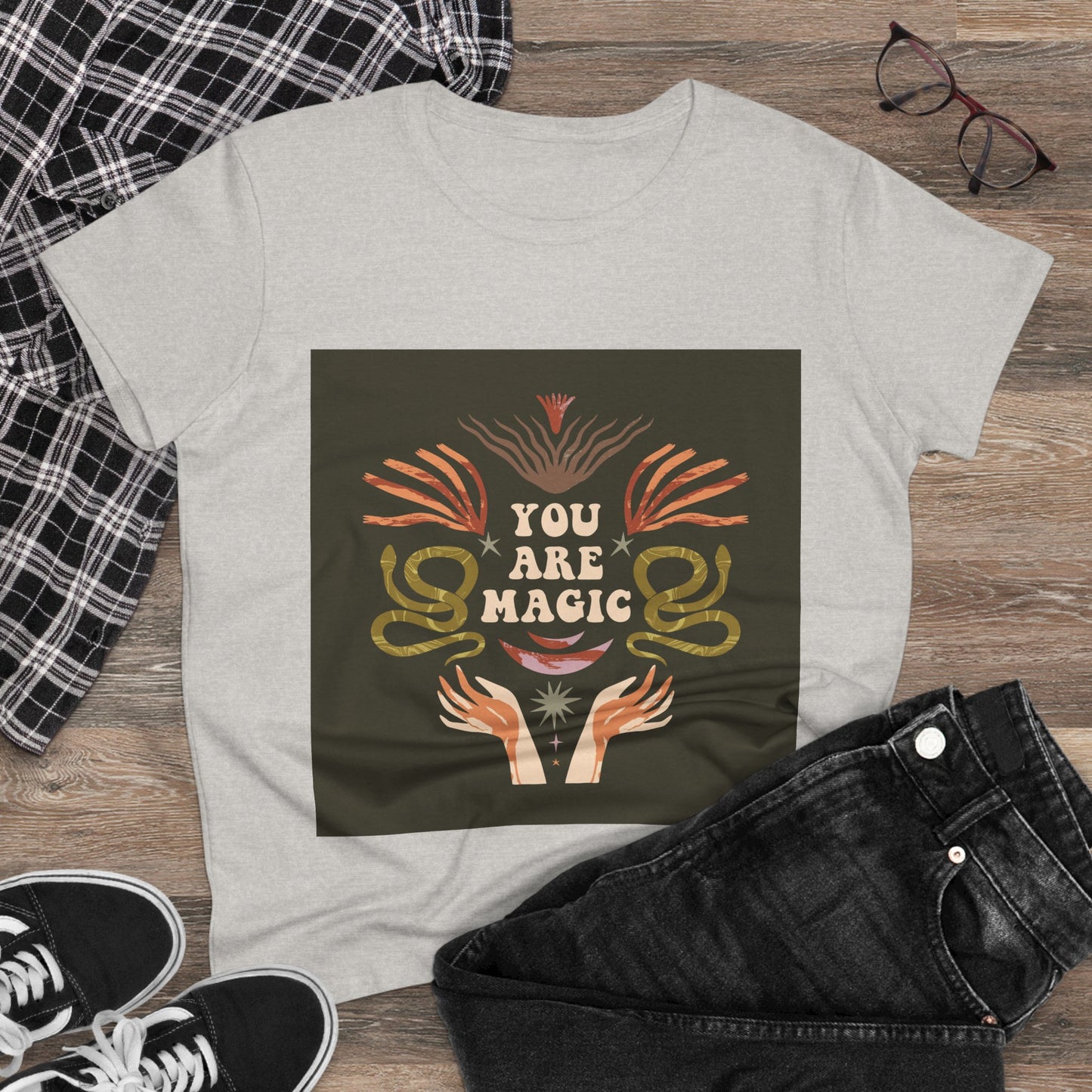 You Are Magic Women's Midweight Cotton Tee, Inspirational T-Shirt, Gifts for Her, Positive Vibes Apparel, Unique Women's Fashion