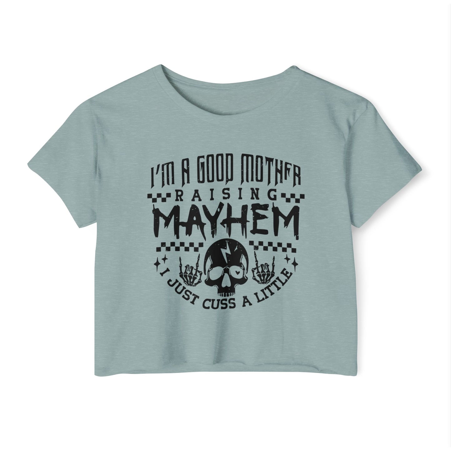 Women's Festival Crop Top - Vintage Style Graphic Tee for Moms, Perfect for Festivals, Concerts, Parties, Birthdays
