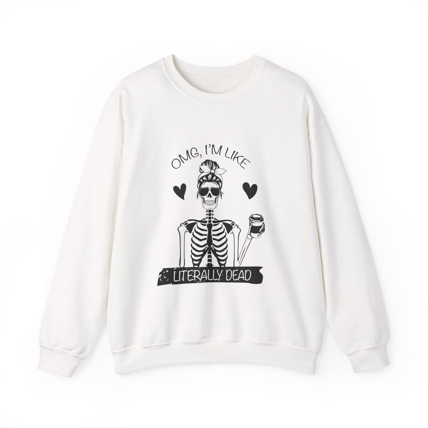 Funny Skeleton Sweatshirt, Unisex Crewneck, Halloween Gift, Casual Wear, Trendy Fashion, Spooky Holiday Style