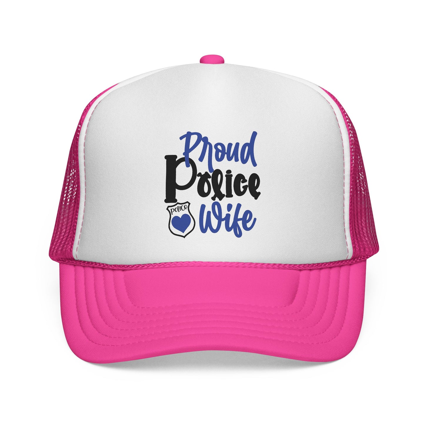 Proud Police Family Trucker Caps, Supportive Gifts for Police Wives and Kids, Patriotic Hat for Special Occasions
