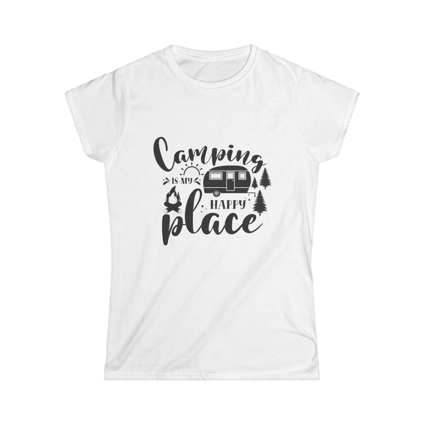 Camping Is My Happy Place Women's Softstyle Tee