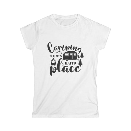 Camping Is My Happy Place Women's Softstyle Tee