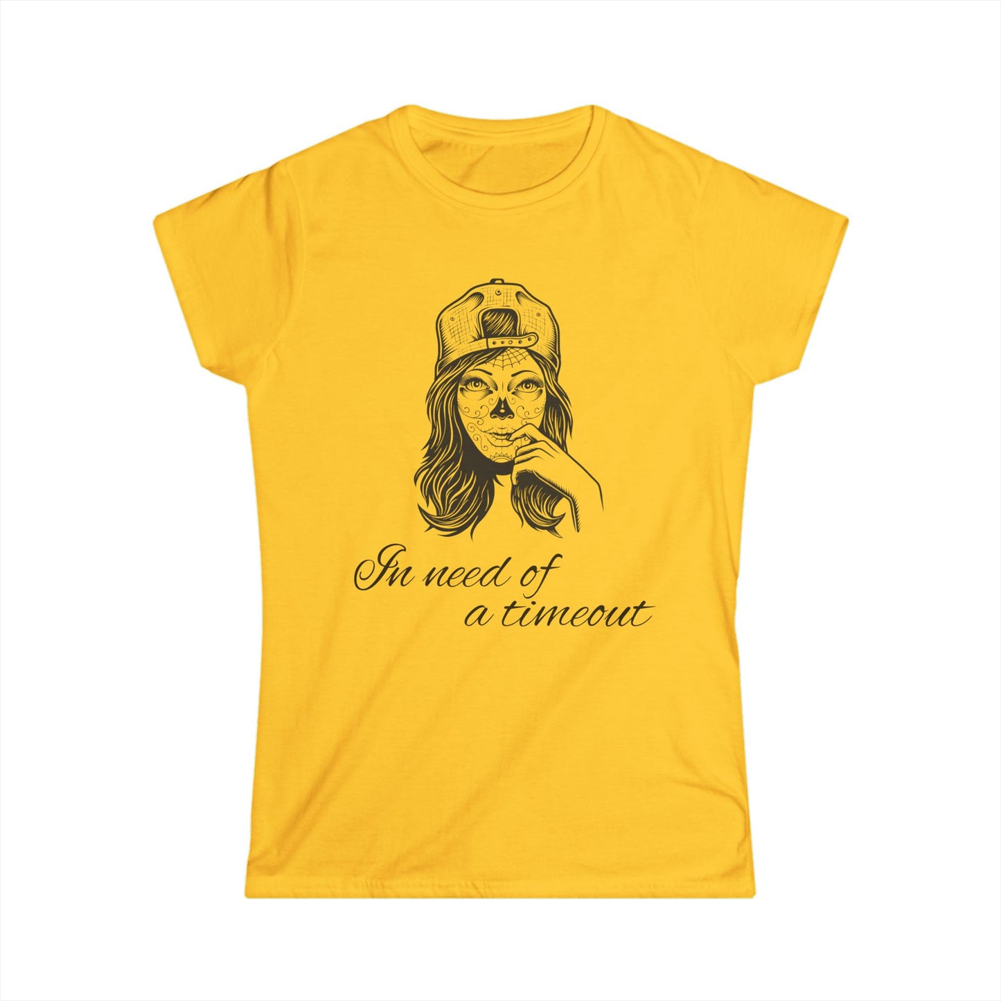 Chic Women's Softstyle Tee - 'In Need of a Timeout', Relaxed Fit, Casual Wear, Gift for Moms, Self-Care Reminder