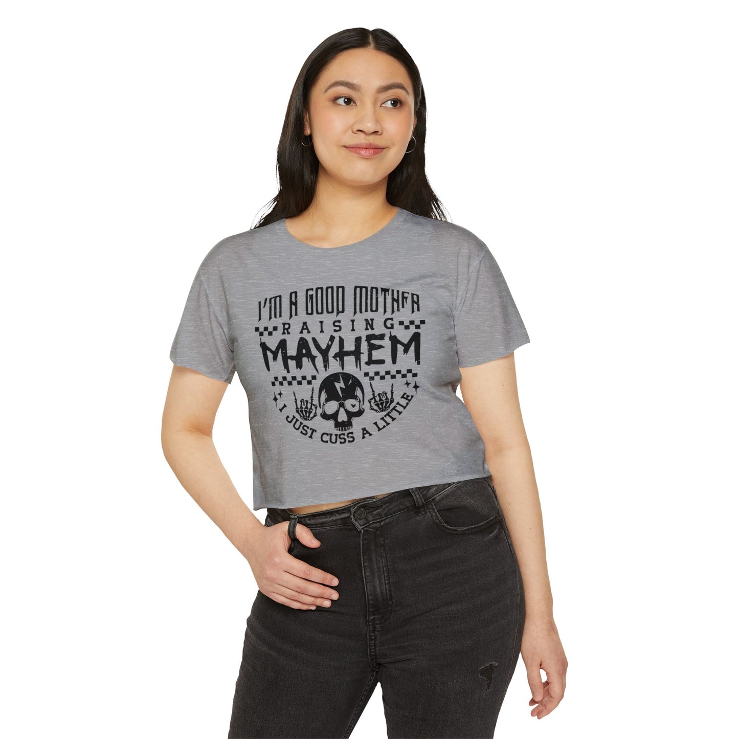 Women's Festival Crop Top - Vintage Style Graphic Tee for Moms, Perfect for Festivals, Concerts, Parties, Birthdays
