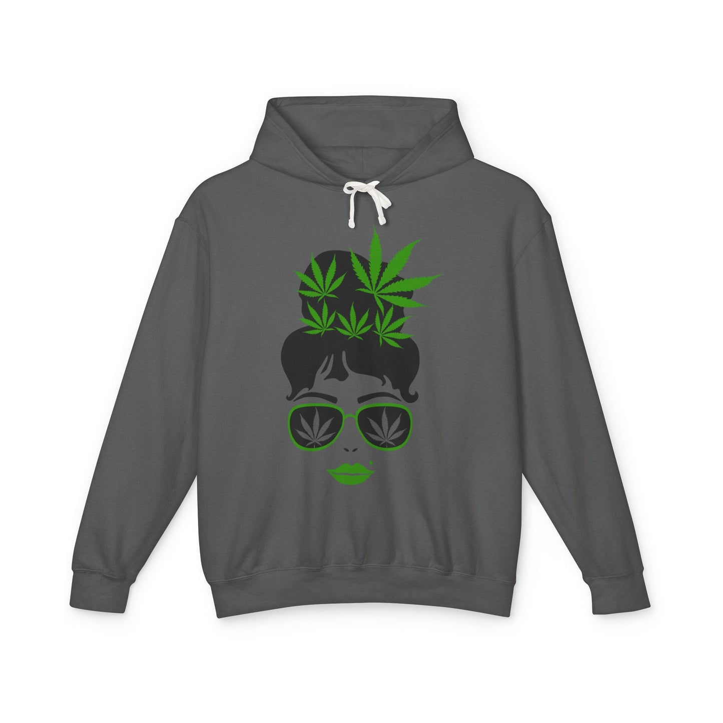 Chic Cannabis Graphic Hoodie - Cozy Unisex Lightweight Sweatshirt for Relaxation and Style