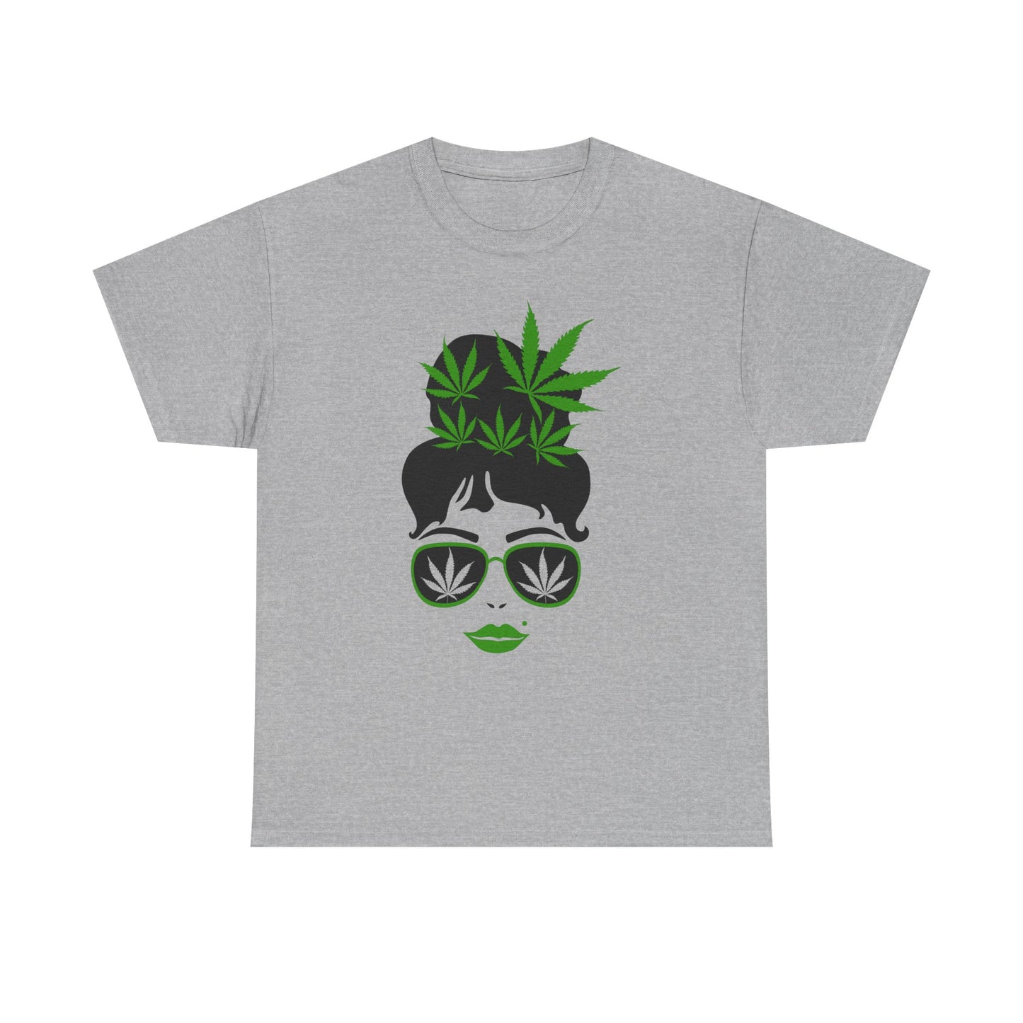 Chic Cannabis Unisex Heavy Cotton Tee - Stylish Green Leaf Design