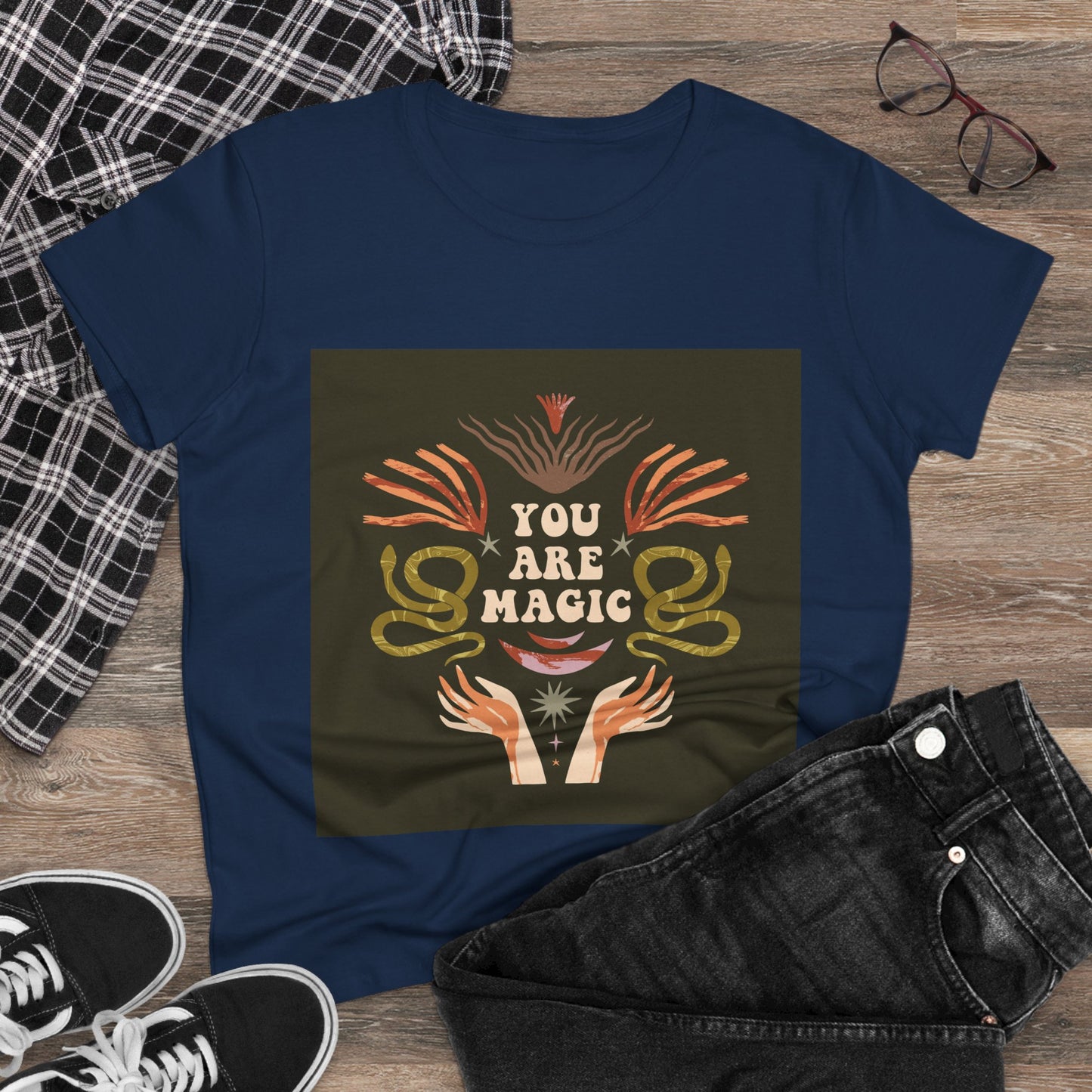 You Are Magic Women's Midweight Cotton Tee, Inspirational T-Shirt, Gifts for Her, Positive Vibes Apparel, Unique Women's Fashion