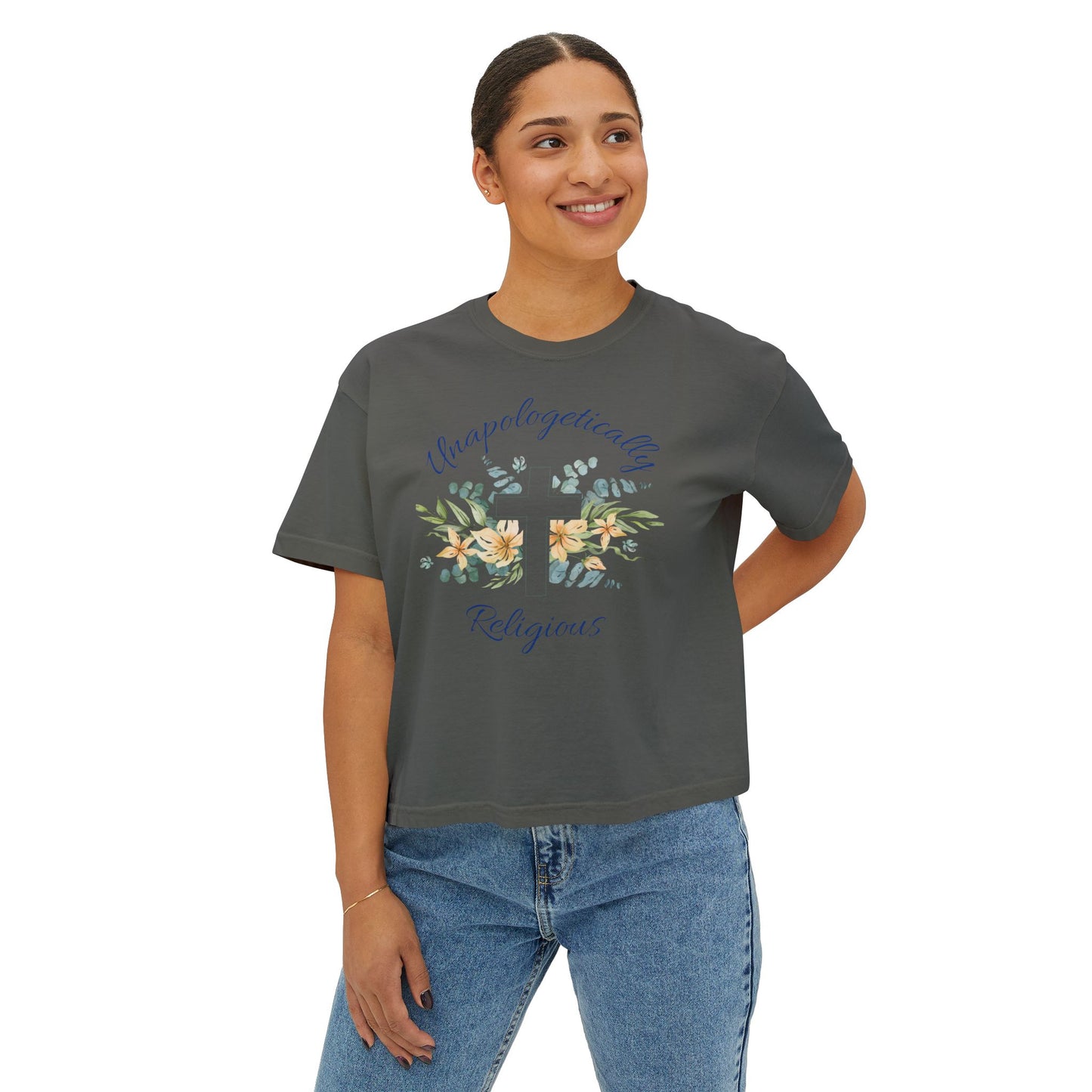 Unapologetically Religious Women's Boxy Tee | Faith-Based Fashion, Casual Wear, Gift for Believers, Christian Apparel, Inspirational Top