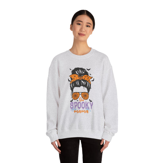 Spooky Mama Crewneck Sweatshirt, Halloween Sweatshirt, Cozy Fall Apparel, Gift for Moms, Trendy Halloween Outfit