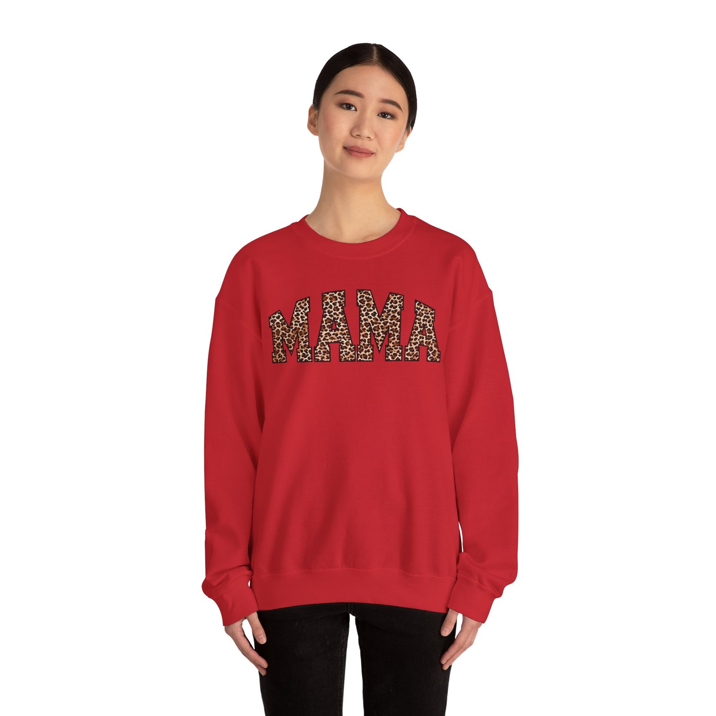 Mama Leopard Print Crewneck Sweatshirt - Unisex Heavy Blend™