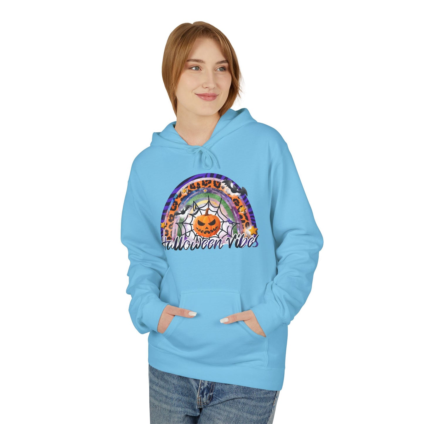 Halloween Vibes Unisex Softstyle Hoodie, Cozy Fall Sweatshirt, Autumn Fashion, Spooky Season Wear, Perfect for Halloween