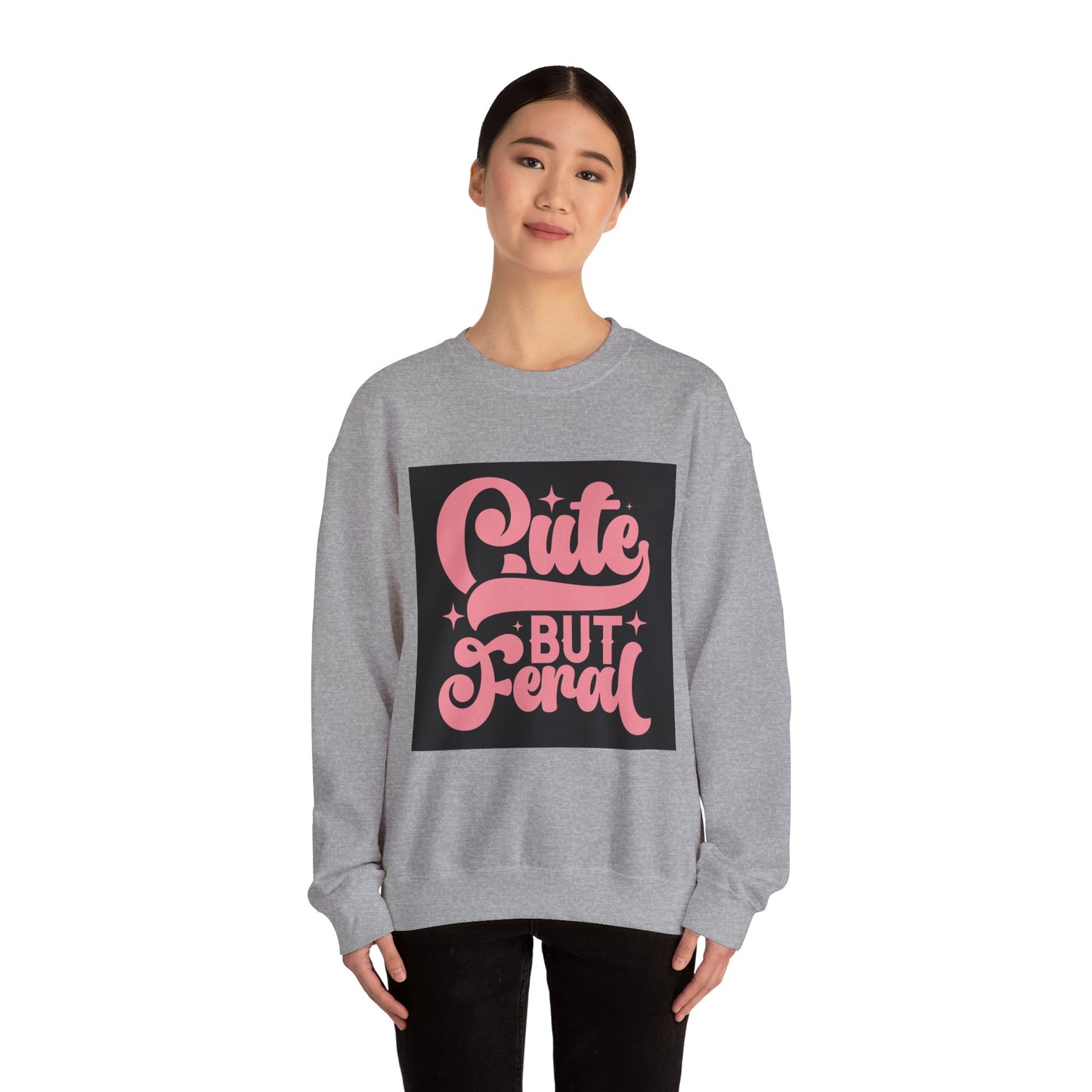 Cute But Feral Unisex Heavy Blend Crewneck Sweatshirt - Cozy & Stylish
