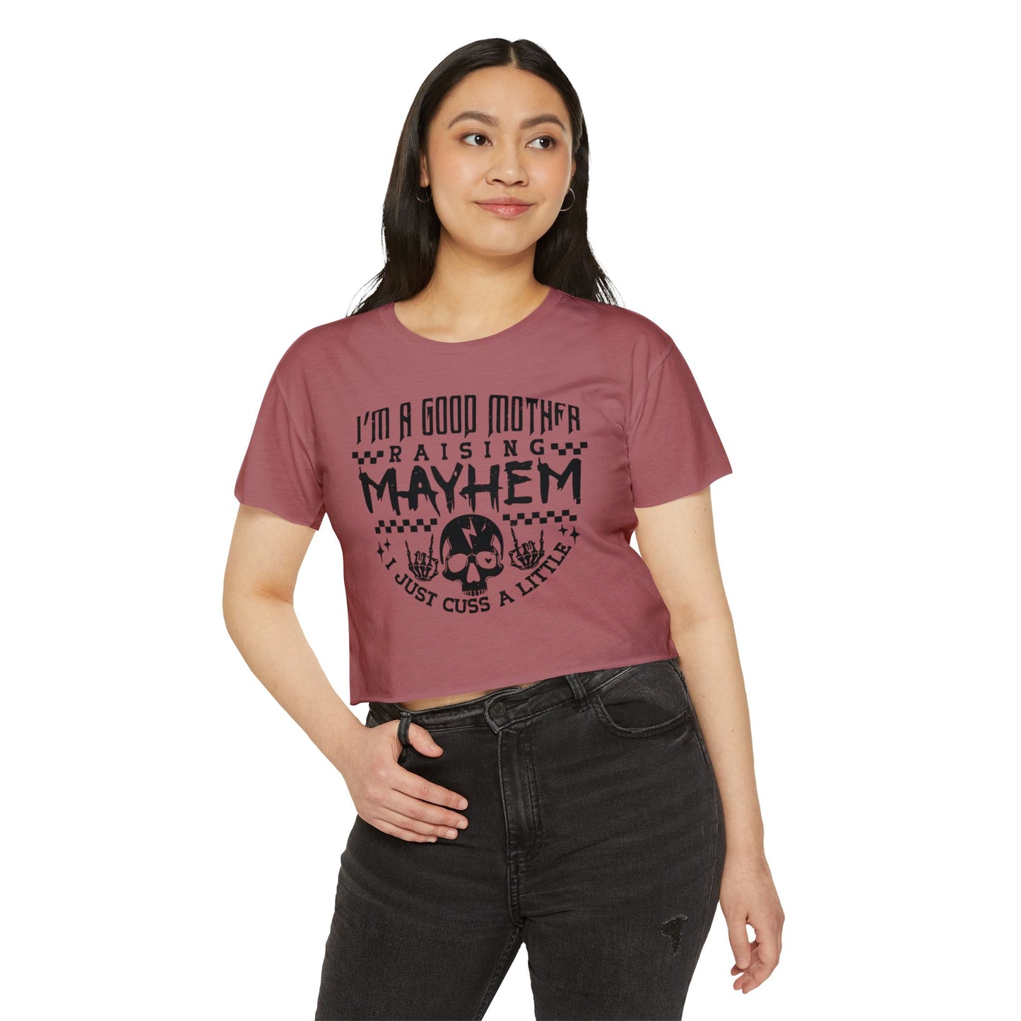 Women's Festival Crop Top - Vintage Style Graphic Tee for Moms, Perfect for Festivals, Concerts, Parties, Birthdays