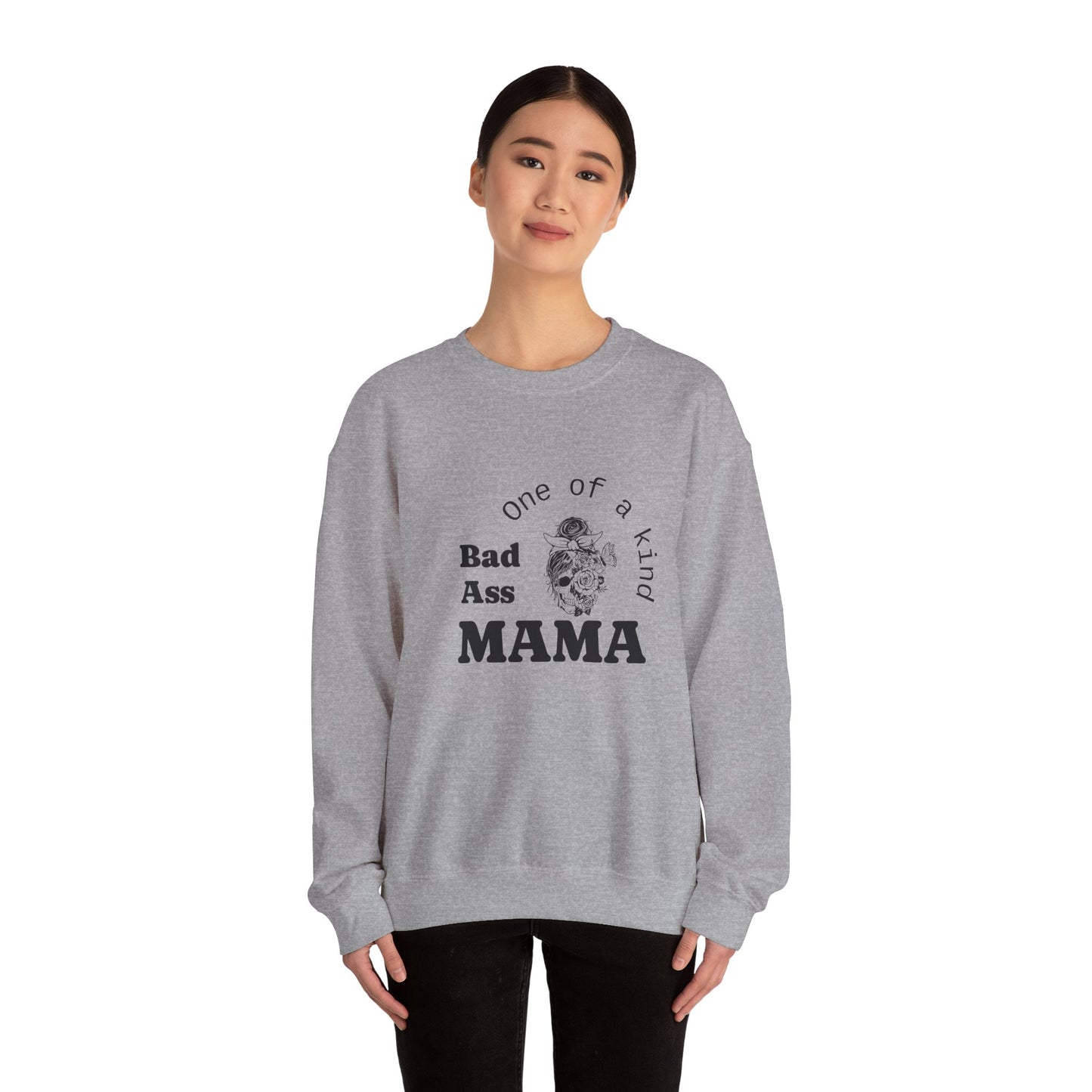 Bad Ass Mama Crewneck Sweatshirt - Unisex Heavy Blend
