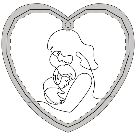 Heart-Shaped Crystal Glass Ornament | Mother's Love Design | Perfect for Baby Showers & Family Celebrations