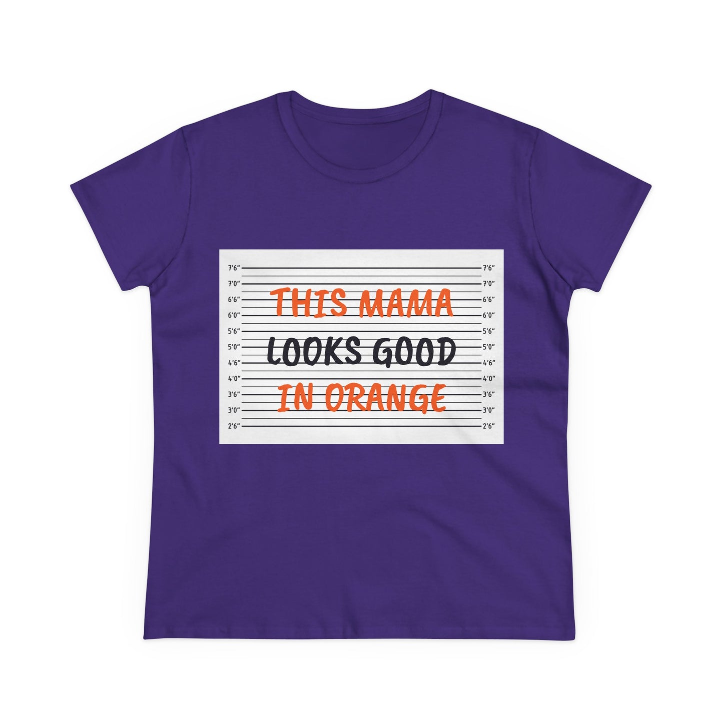 Fun Women's Midweight Cotton Tee - 'This Mama Looks Good in Orange'
