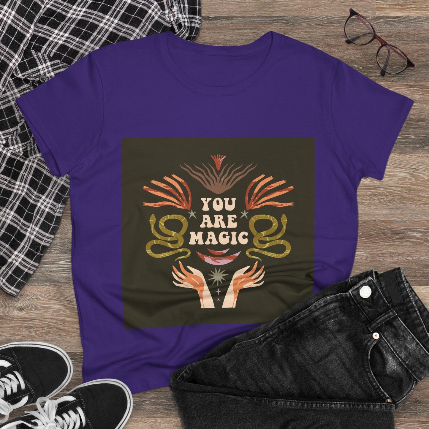 You Are Magic Women's Midweight Cotton Tee, Inspirational T-Shirt, Gifts for Her, Positive Vibes Apparel, Unique Women's Fashion