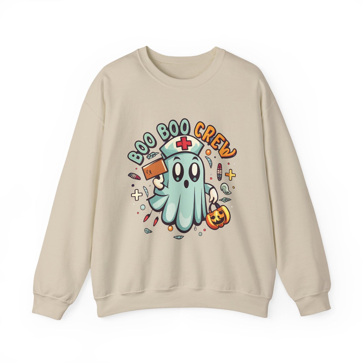 Halloween Ghost Crewneck Sweatshirt, Unisex Sweatshirt, Boo Boo Crew Sweatshirt, Cute Halloween Sweater, Cozy Fall Apparel