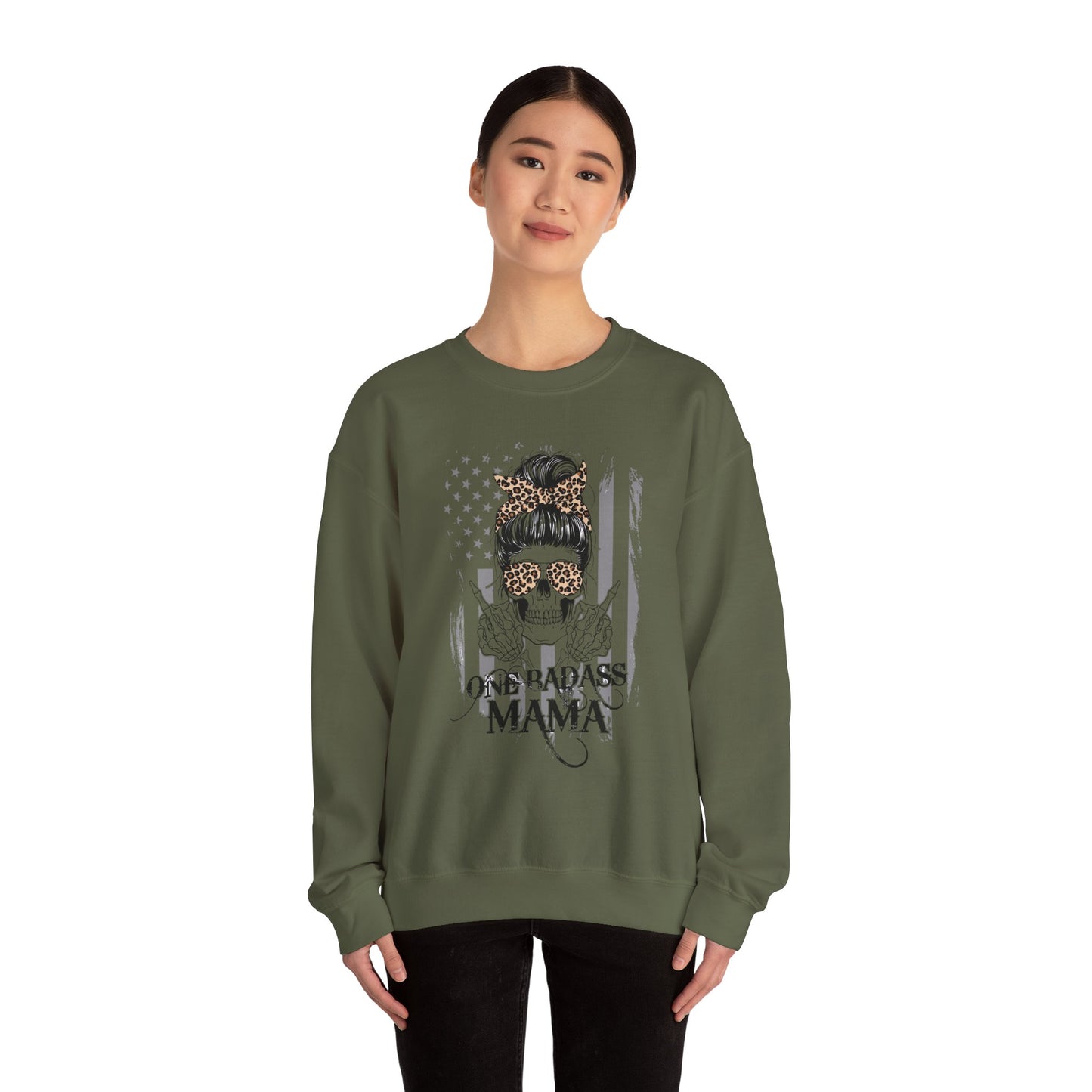 One Badass Mama Sweatshirt - Unisex Crewneck for Strong Women