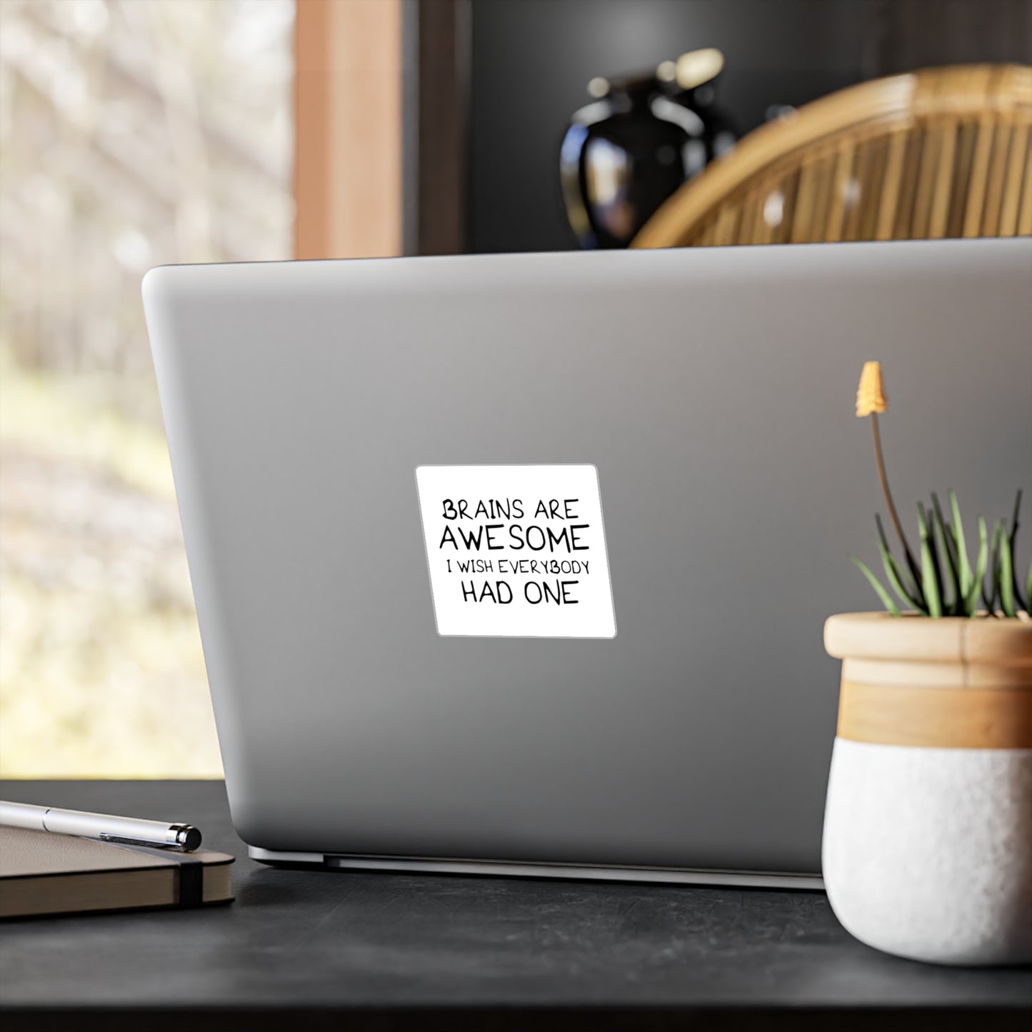 Inspirational Vinyl Decals - 'Brains Are Awesome' - Perfect for Home or Office Decor