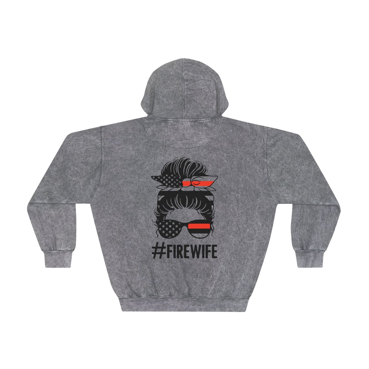 Unisex Mineral Wash Hoodie - #FIREWIFE Graphic, Stylish & Cozy Sweatshirt for Fire Wives