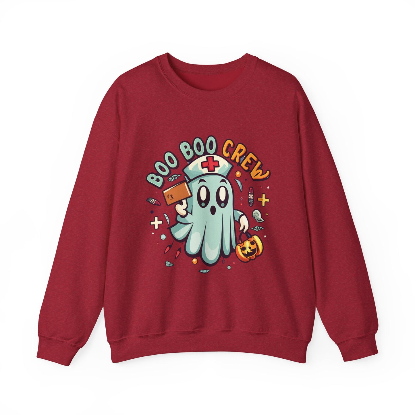 Halloween Ghost Crewneck Sweatshirt, Unisex Sweatshirt, Boo Boo Crew Sweatshirt, Cute Halloween Sweater, Cozy Fall Apparel