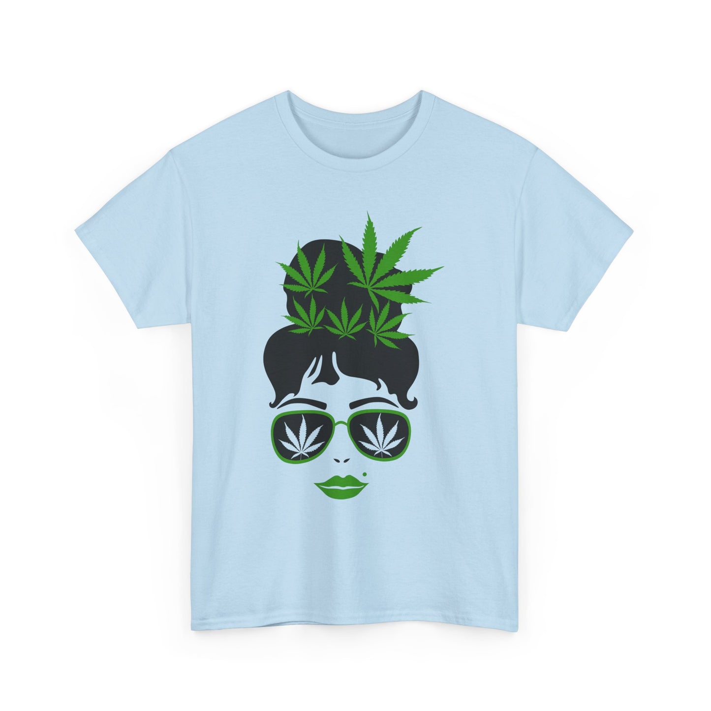 Chic Cannabis Unisex Heavy Cotton Tee - Stylish Green Leaf Design