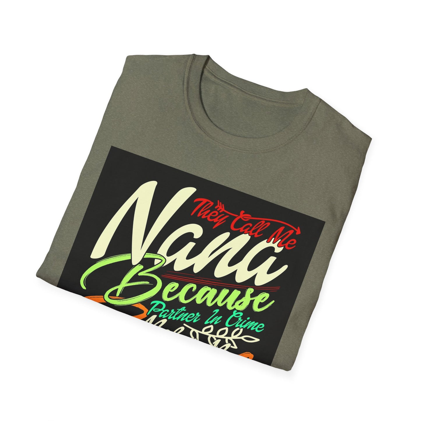 Nana Bad Influence Unisex Softstyle T-Shirt - Fun Gift for Grandparents