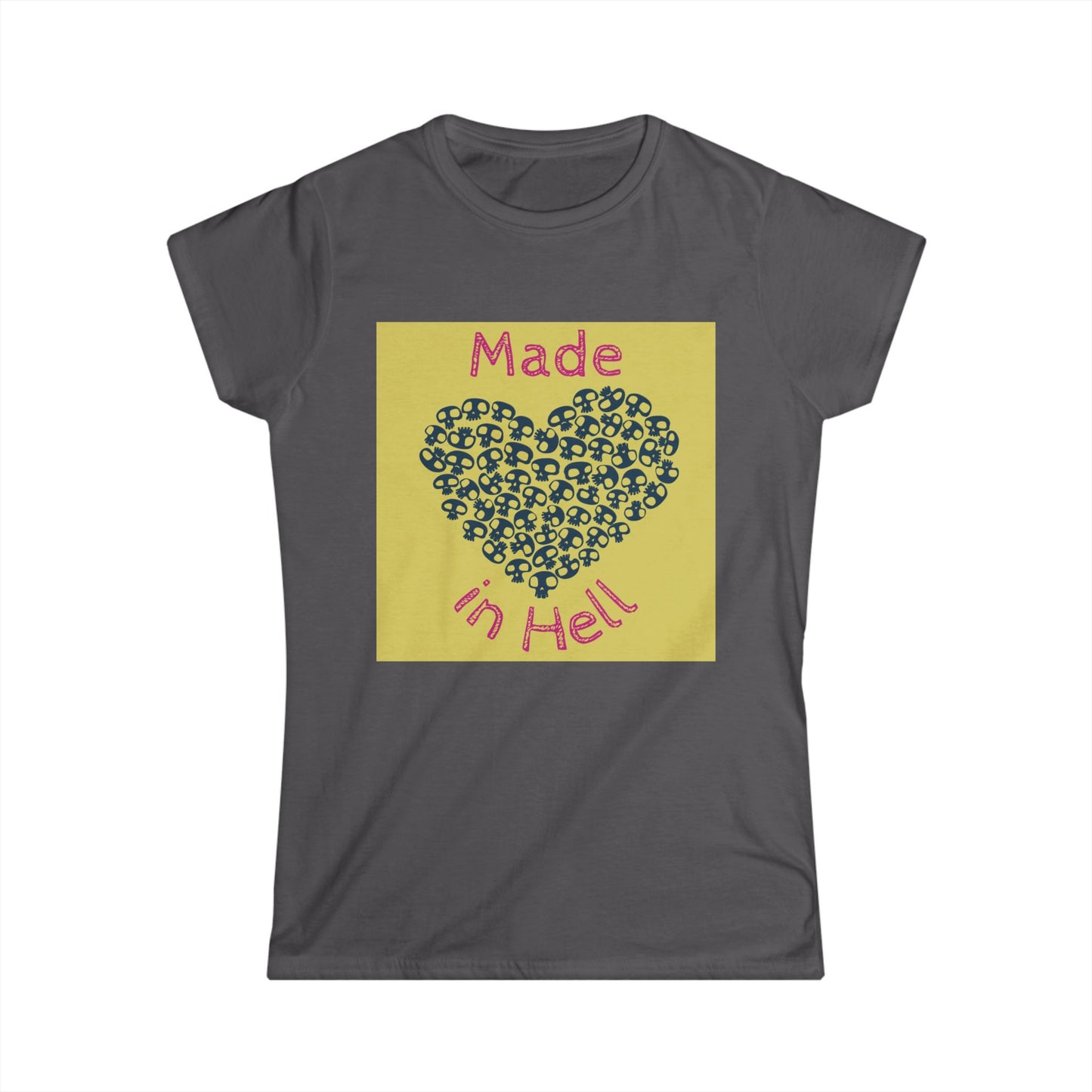 Made in Hell Women's Softstyle Tee | Perfect for Halloween, Party Wear, Gift for Her, Funny Quote Shirt, Casual Outfit