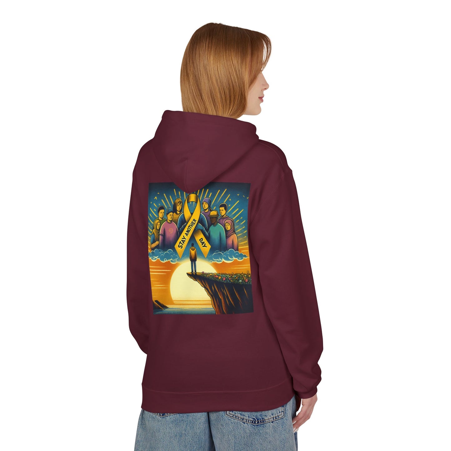 Stay Another Day Hoodie, Inspirational Fleece Sweatshirt, Unisex Gift, Motivational Apparel, Casual Hoodie for Everyday Wear