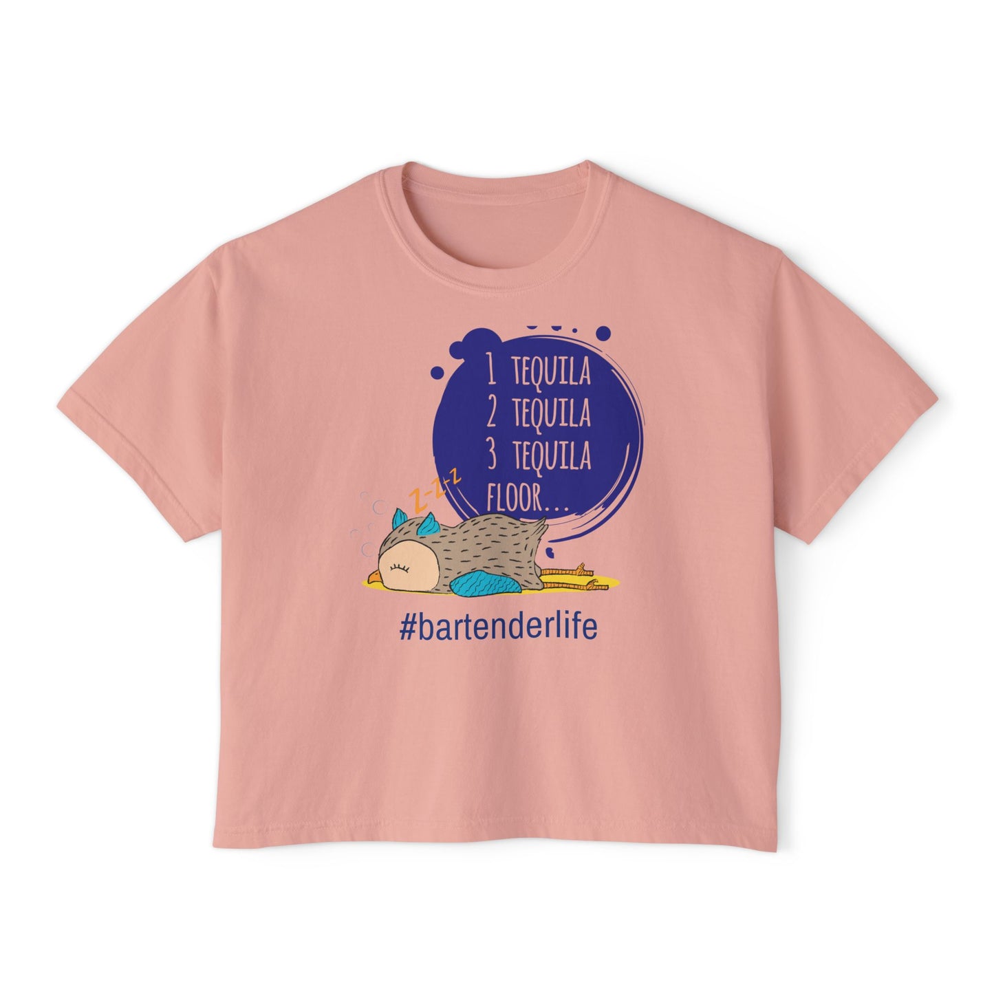 Tequila Lover's Boxy Tee, Funny Shirt for Bartenders, Casual Top, Gift for Party Enthusiasts, Summer Vibes, Weekend Wear