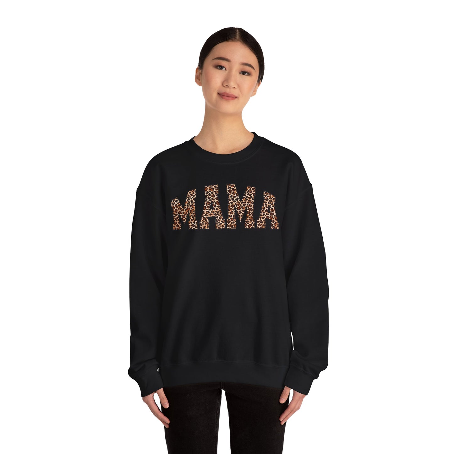 Mama Leopard Print Crewneck Sweatshirt - Unisex Heavy Blend™