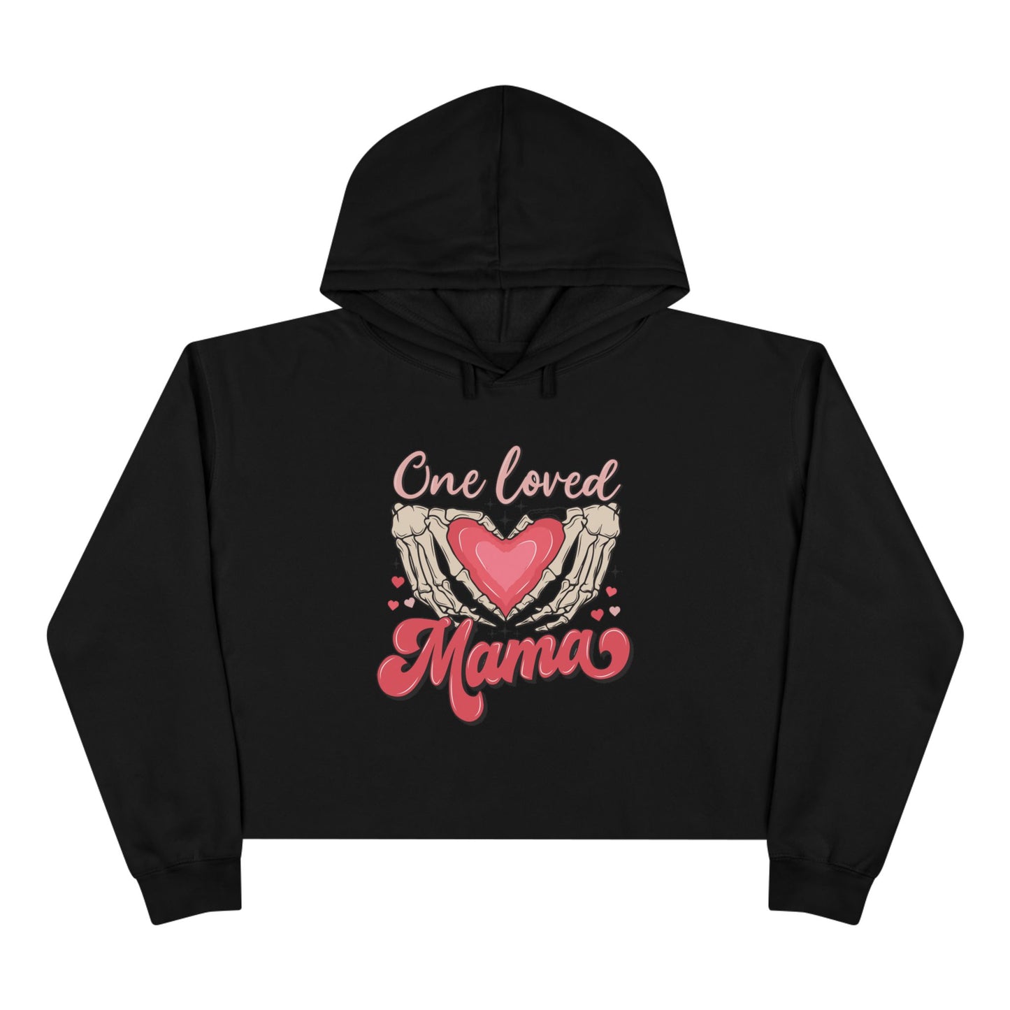 One Loved Mama Crop Hoodie - Cozy Gift for Moms | Heart Design for Mother's Day & More