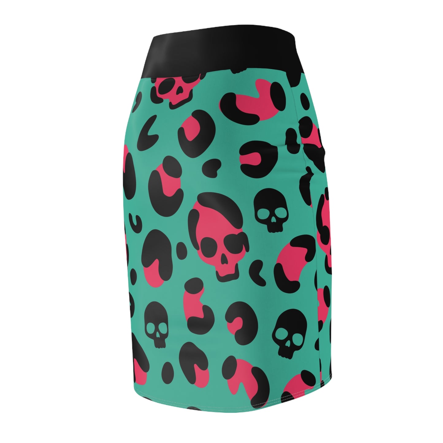 Edgy Skull Print Women's Pencil Skirt, Trendy Bodycon Skirt, Unique Fashion Statement, Halloween Outfit, Night Out Style