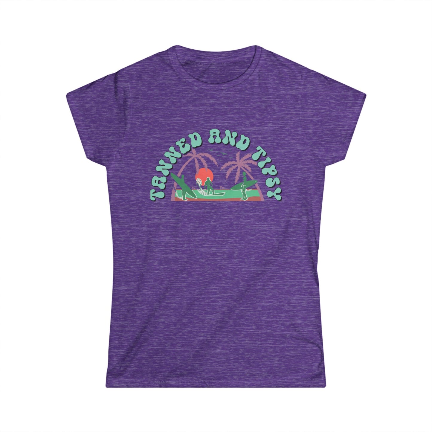 Tropical Vibes Tee - "Tanned and Tipsy" Women's Softstyle Shirt, Summer Casual Wear, Vacation Essentials, Gift for Her, Beach Day Top