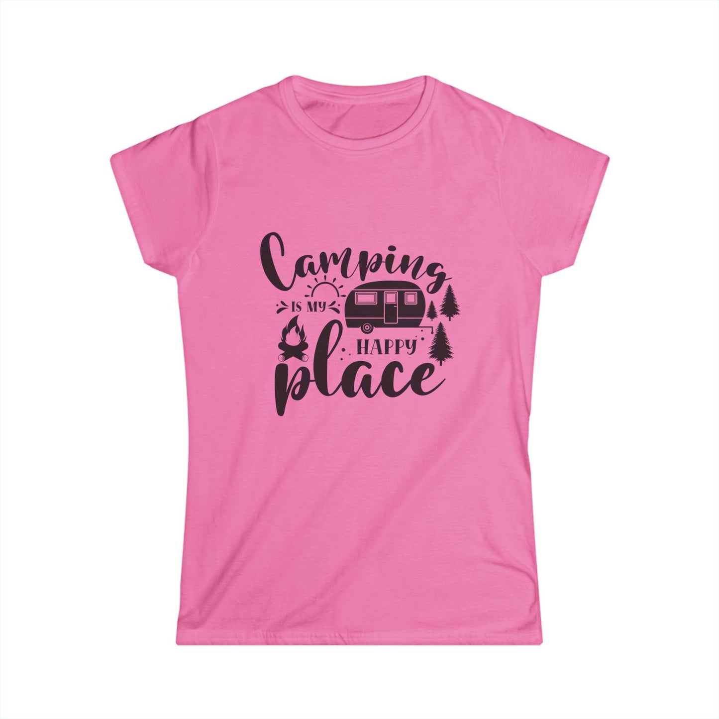 Camping Is My Happy Place Women's Softstyle Tee