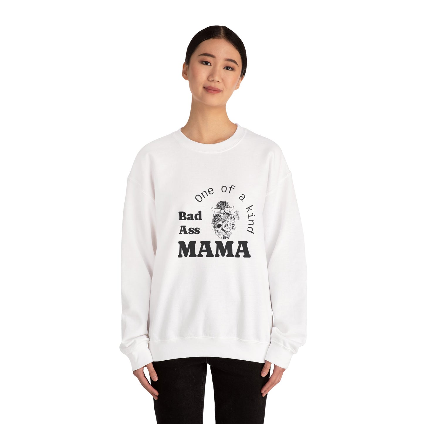 Bad Ass Mama Crewneck Sweatshirt - Unisex Heavy Blend
