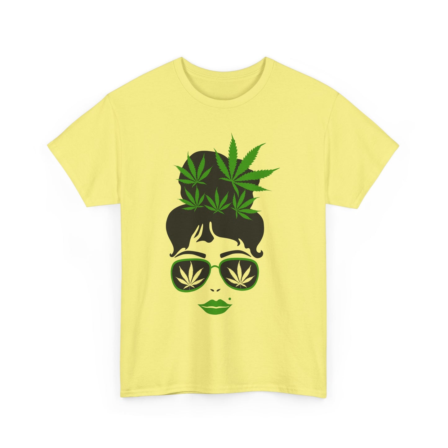 Chic Cannabis Unisex Heavy Cotton Tee - Stylish Green Leaf Design