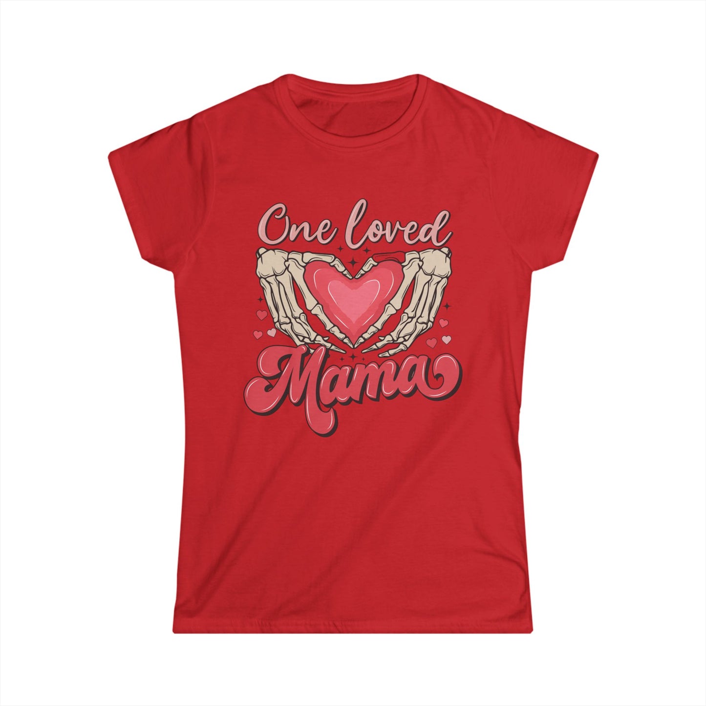One Loved Mama Softstyle Tee - Cute Heart Graphic for Moms