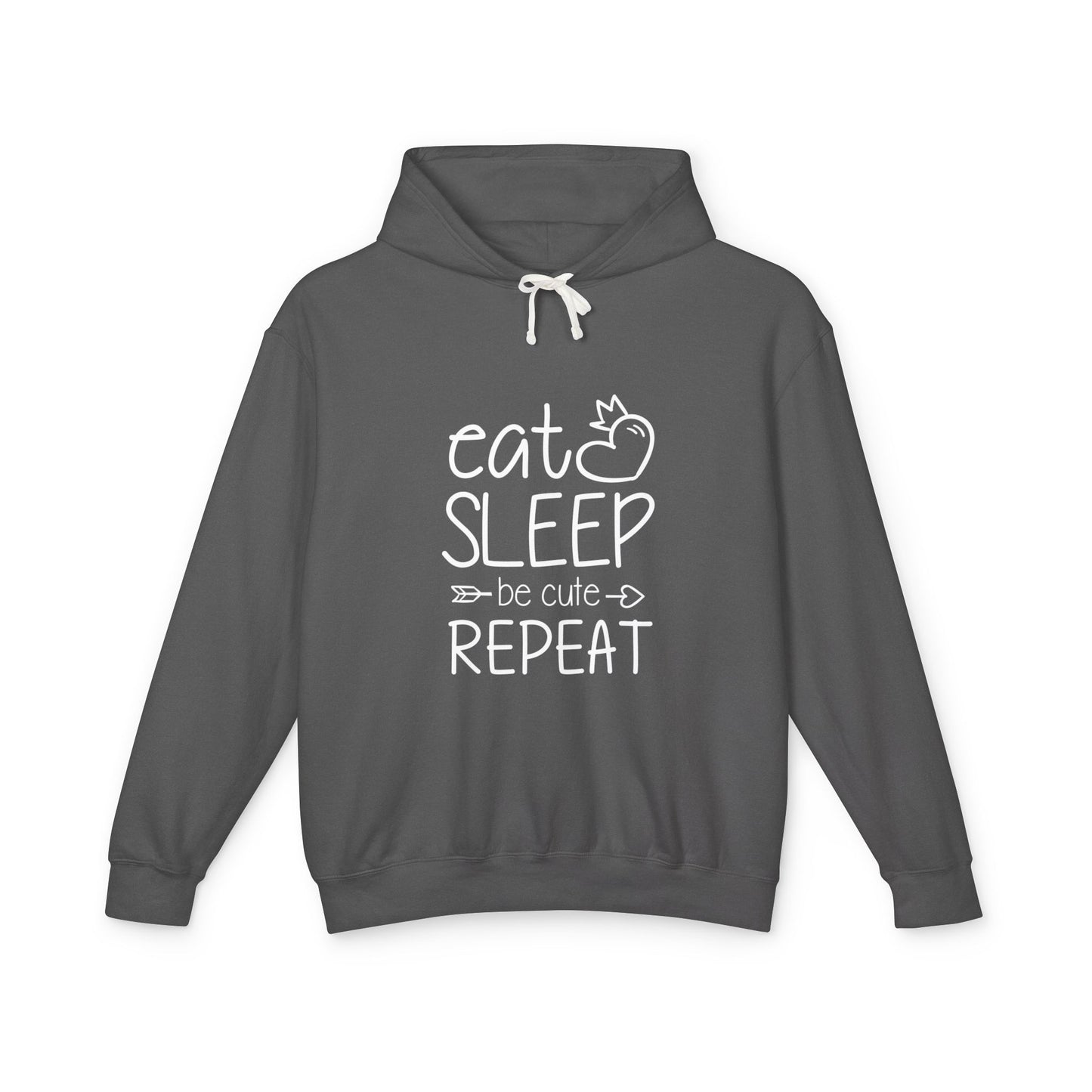 Eat Sleep Be Cute Repeat Unisex Lightweight Hooded Sweatshirt