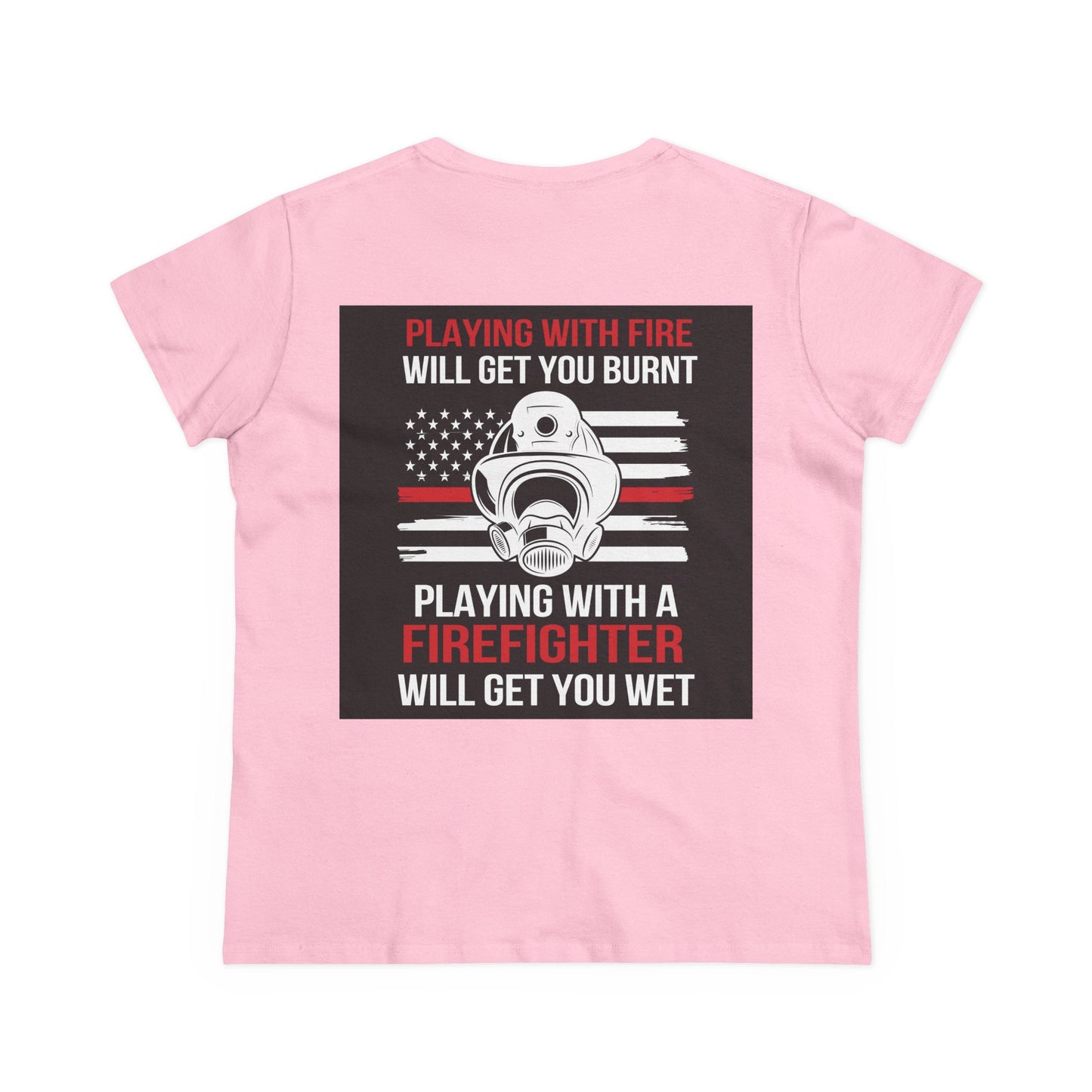Firefighter Wife Cotton Tee - Supportive Gift for Her, Casual Wear, Patriotic Apparel, Unique Firefighter Gift, Everyday Comfort